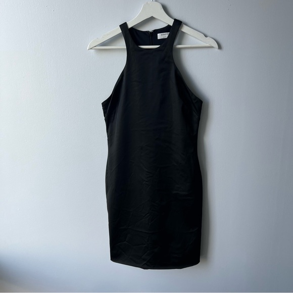 Aritzia- Babaton Mini Satin Black Dress Size 4 - Picture 4 of 10